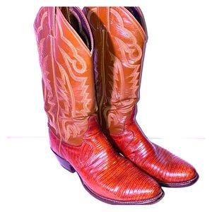 Men’s lizard skin leather boots